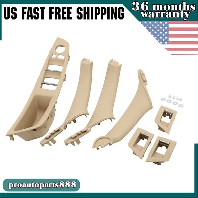 Beige For BMW 520 523 525 530 535  Inner Door Panel Handle Pull Trim Cover Foto 1 de 4