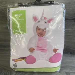 12 18 24 M White UNICORN 5pc Booties Hat Deluxe Halloween Costume Baby Girl - Picture 1 of 2