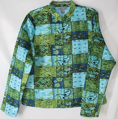 Chaqueta elegante para mujer nueva sin etiquetas Analogy grande arrugada aspecto satinado azul verde cremallera frontal Foto 1 de 4