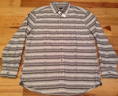 Мужская рубашка Gap X-Small (классический крой) черная, белая и серая на пуговицах спереди. Новый с ярлыками - Изображение 1 из 2