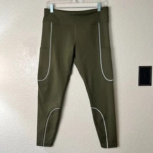 Outdoor Voices FrostKnit 7/8 Pocket Leggings Damen grün reflektierende Details L - Bild 1 von 7