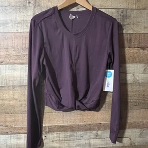 Marika Hortensia Twist Front Crop Top Woman’s XL Plum Purple NWT 1123 - Picture 1 of 5