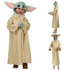 Halloween Kid Baby Yoda Cosplay Mandalorian Star Wars Fancy Dress Costume Prop~