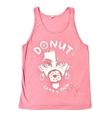 *FIRMADO* Camiseta sin mangas RuPaul's Drag Race Queen KIM CHI "Donut - Come 4 Me" rosa - S Foto 1 de 4