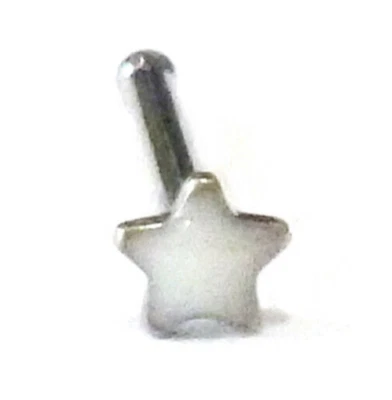 Anillo Hueso Nariz Estrella Blanco 2.5mm Cabeza Calibre 20 1/4" Acero  Foto 1 de 3