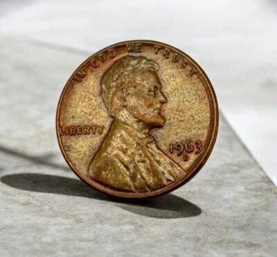 1963 D Lincoln Penny Error "L" in Liberty on Edge One Cent In God We Trust - Image 1 of 4