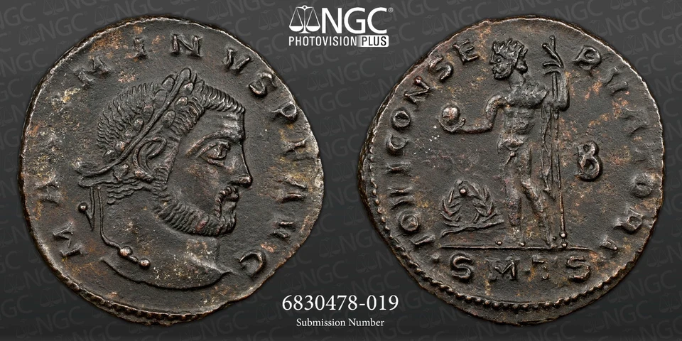 MAXIMINUS II ANCIENT COIN ROMAN. Thessalonica NGC Ch XF. AD 310-313. A1162 - Image 1 of 3
