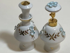 Vintage DeVilbiss 500-35 Perfume Atomizer 2 bottle Set Made IN USA with labels - Picture 1 of 11