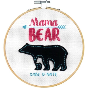 Dimensions Learn a Craft Counted Cross Stitch Kit ~ Mama Bear #72-75586 - Picture 1 of 3