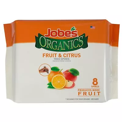 Jobe's Organic Fruit and Citrus Fertilizer Spikes Pack of 8 NPK 4 6 6 - Image 1 of 4