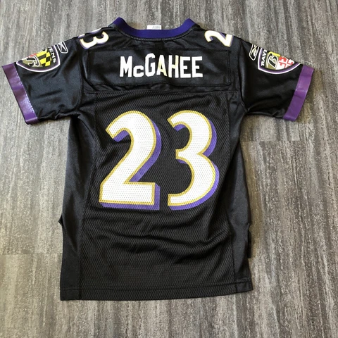 Willis McGahee #23 Baltimore Ravens Reebok Jersey Black Youth Small VTG NFL Cover