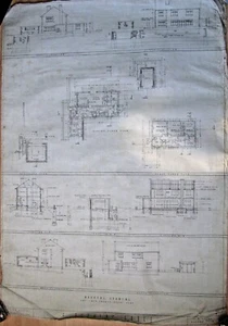 Vintage original architectural design print, fishing lodge 99cm x 70cm - Picture 1 of 6