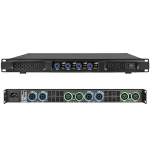 Black 4 Channel x 650W Digital 5200W Power Amplifier Speaker AMP 1U 19" Design - Picture 1 of 5