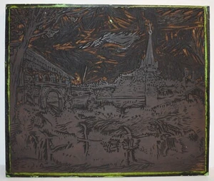 Gravure Wood Etching MATRICE XILOGRAFICA  SIMONINI Antonio Celestino anni '70 - Picture 1 of 3