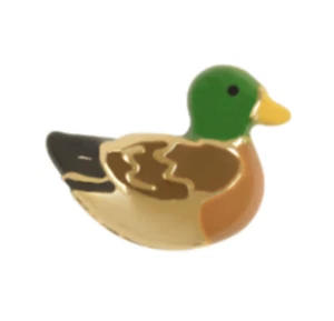 Origami Búho PATO ÁNADE REAL DRACO SEÑUELO PÁJARO Esmalte Flotante ANIMAL Dije - Imagen 1 de 3