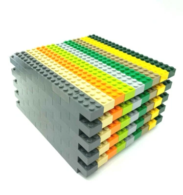 LEGO® 3001 - 50 Basic Steine 2 x 4 Grau Tan Gelb Darkred Braun Grün Schwarz 2x4 - Bild 1 von 3