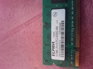 EBE52UD6ABSA-5C-E GENUINE ELPIDA LAPTOP MEMORY 512MB2RX16 PC2-4200S-444 - Picture 1 of 2