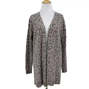 Saks Fifth Avenue Sweater Women S Small Animal Cashmere Open Front Long Sleeve - Picture 1 of 10