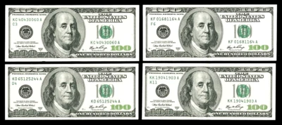 2006A $100 BILLS X4 Philadelphia Cleveland Atlanta Dallas FR Almost Uncirculated - Image 1 of 2