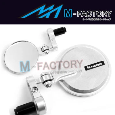 Silver Aichi Folding CNC Billet Bar End Mirrors For Honda CBR 600 1000 Motors - Image 1 of 3