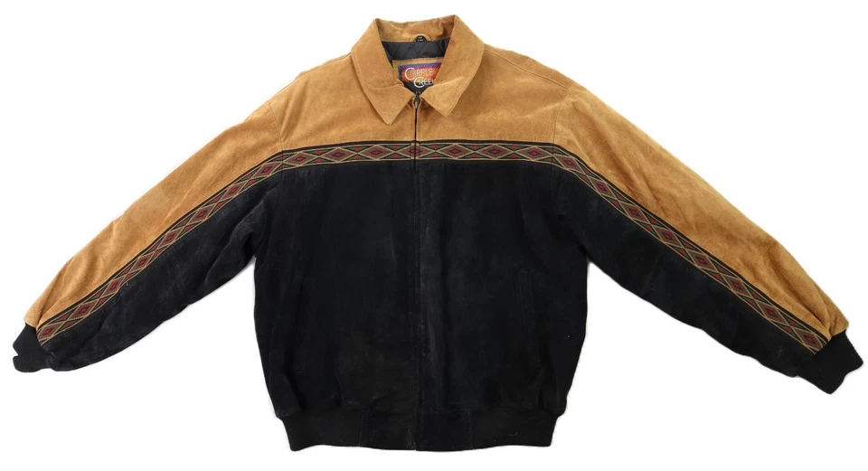 Chaqueta Abrigo CRIPPLE CREEK US Para Hombre L Marrón Gamuza Cuero Suroeste Western Foto 1 de 4