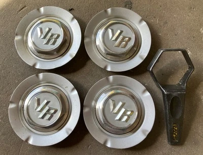 RAYS Volk Racing Group A-V 1615 center cap silver set of 4 + tool sec/h #1S - Image 1 of 4