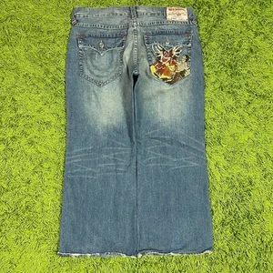 Vintage Y2K True Religion Billy Jeans Baggy Herren 40 Löwe bestickt Wideleg - Bild 1 von 7