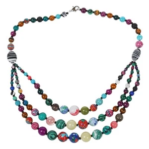 Collana Girocollo In Turchese Colorata 3 Fili Idea Regalo B4L43744 - Bild 1 von 4