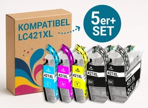 5er Multipack LC421XL Druckerpatronen kompatibel für Brother DCP-J1800 - Afbeelding 1 van 7