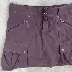 ATHLETA Cargo Skort Nylon Spandex Lined Skirt Women’s 4 Golf Tennis Casual Plum - Picture 1 of 21