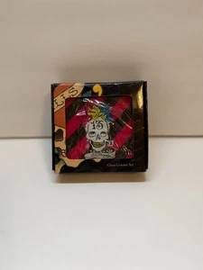 Ed Hardy By Christian Audigier  Glass  Coasters  Set  of 4    New in Box - Picture 1 of 4