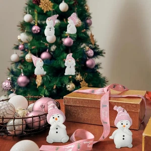 6 Packs Resin Snowman Christmas Ornament with Various Animated Faces Christmas T - Foto 1 di 4