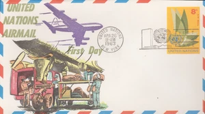1963 UN FDC - Scott # UC6 - ¿Adición de correo en el extranjero??? Cachet - Imagen 1 de 1