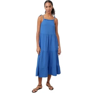 Rails Valeria Tiered Gauze Cotton Midi Dress Palace Cornflower BlueMedium $218 - Picture 1 of 9