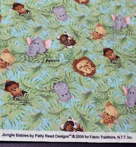 Jungle Babies Patty Reed Cotton Allover Quilting Fabric Traditions 3yds+16" 2006 - Picture 1 of 6