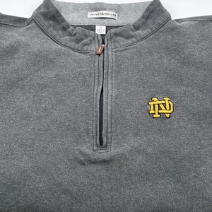 UND Fighting Irish Peter Millar 1/4 Cremallera Sudadera Para Hombres XL Gris Bordado Logo - Imagen 1 de 8