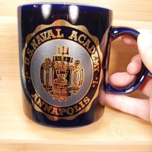 US Naval Academy Annapolis Blue Kaffeebecher Gold Seal & Motto Traub 2004 Navy - Bild 1 von 9