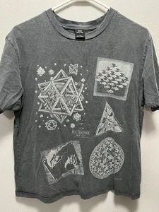 Urban Outfitters M.C. Escher Art T-Shirt Women’s Size Large Unisex Tee Gray MC - Picture 1 of 8