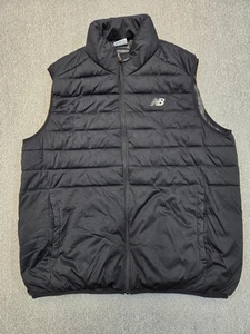 Men’s New Balance Black Insulated Puffer Vest Size Large Lightweight Outerwear - Picture 1 of 7