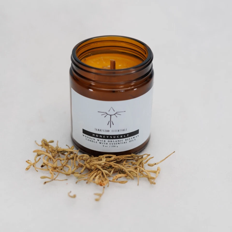 Heavenly Honeysuckle Organic Beeswax Candle - Image 1 of 3