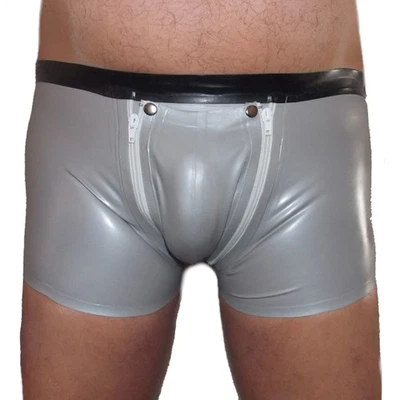 Latex Shorts mit Doppel-Reißverschluss/Innenbeutel (M) - Bild 1 von 4