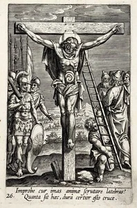 1608 Kreuzigung,Apostel Philipp,Adriaen Collaert Meistergravur,Ordensmann - Bild 1 von 3