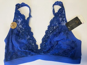 New Wacoal Embrace Lace Soft Cup 38 Wireless Bra 852191 Blue - Picture 1 of 7
