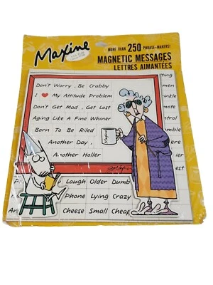 Vtg Hallmark Maxine Magnetic Message Board Message Maker 250 Phrases - Image 1 of 4