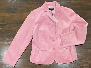 Neu mit Etikett! Talbots rosa Cord Blazer Jacke leicht Schößchen Damen Größe 12 gefüttert - Bild 1 von 8