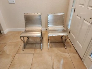 Rare Chrome Metal Steel Chairs in Excellent Condition Beautiful and Unique - Picture 1 of 11