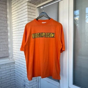 Vintage 90s Jom Spencer Blues Explosion Tour Orange T-Shirt Size XL Garage Punk - Picture 1 of 10