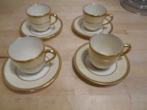 4 Lenox 1306/ B368-A BELAIRE Marshall Field Co Chicago Demitasse Cups & Saucer - Picture 1 of 5