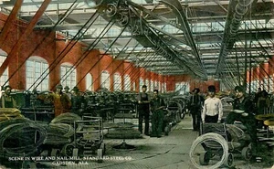 WIRE & NAIL MILL, STEEL CO. GADSEN, ALABAMA, VINTAGE POSTCARD (SV 373) - Picture 1 of 2