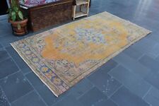 Vintage large rug, Turkish handmade rug, Bohemian decor rug 4.4 x 8.7 ft MB13420